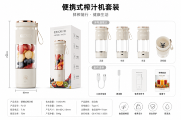 设计一张商品套图示意图，白色背景